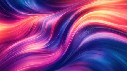 Obraz premium vibrant and colorful abstract waves with smooth, flowing lines, creating a dynamic and artistic design