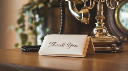 Elegant Thank You Note on Antique Desk