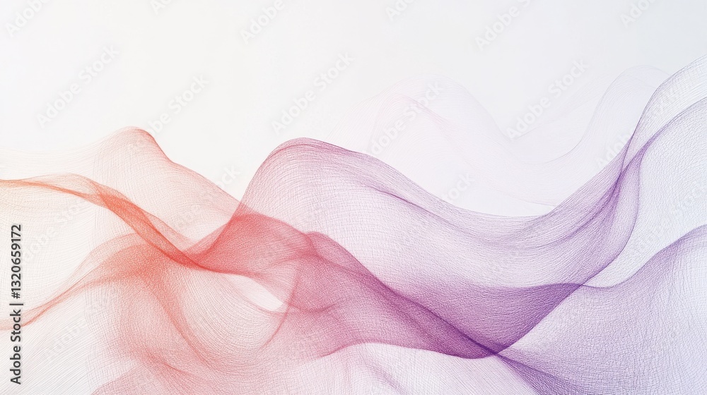 Poster minimalist canvas artwork featuring soft pencil strokes creating abstract wave patterns in calming c