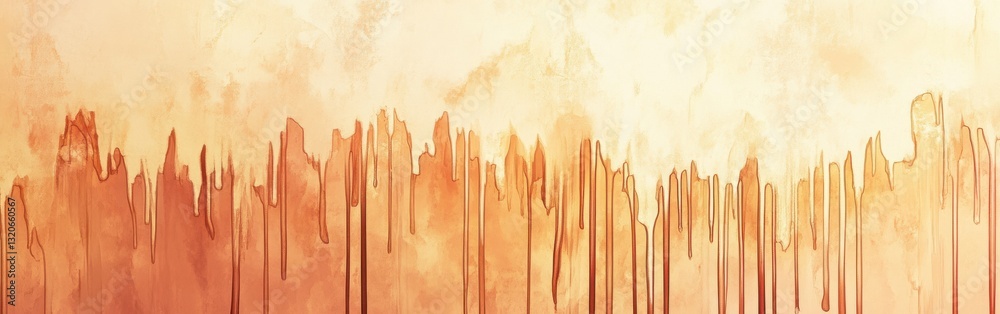 Poster soft pencil strokes create a warm gradient with natural tones, evoking a serene atmosphere