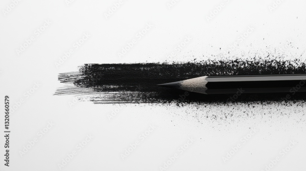 Poster gradual transition of soft pencil strokes creating a textured gradient on white paper surface
