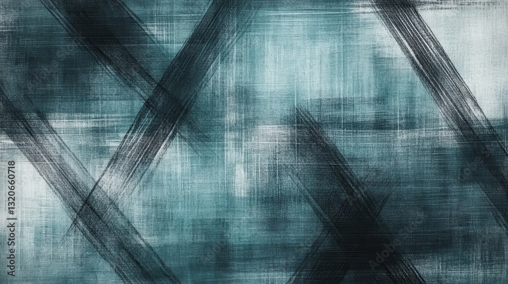 Leinwandbilder Soft pencil strokes create a muted teal gradient with dynamic texture and depth in artistic composition