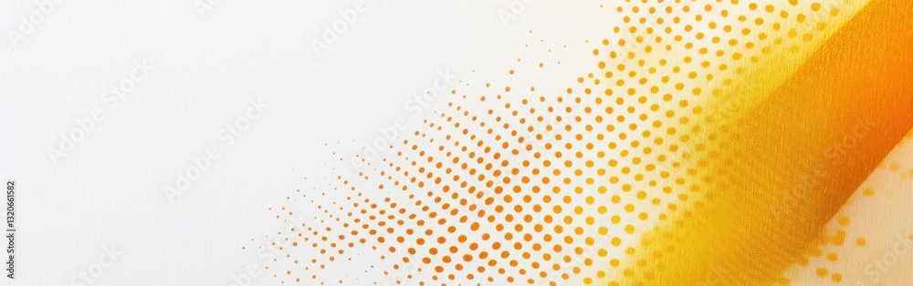 Poster radiant yellow halftone dots creating a colorful gradient transitioning across a light background