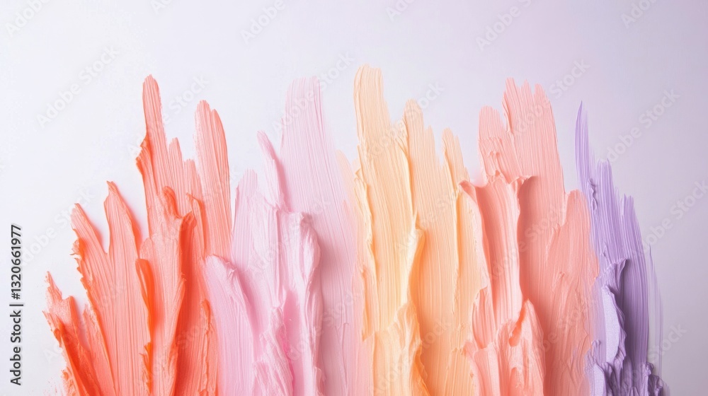 Poster colorful paint strokes create a soft visual contrast against a minimalist white background, showcasi