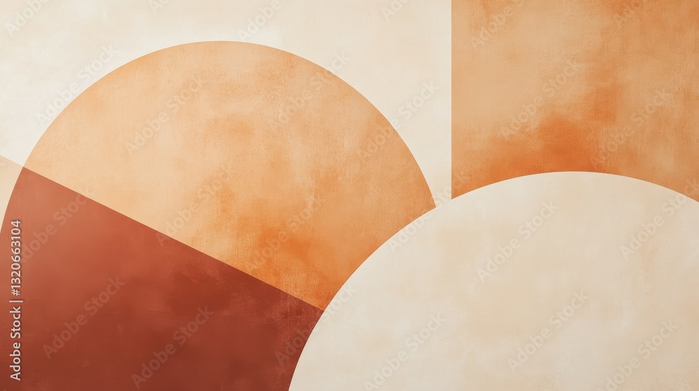 Leinwandbilder minimalist geometric abstract design featuring soft shapes and warm color tones evokes a calming atm
