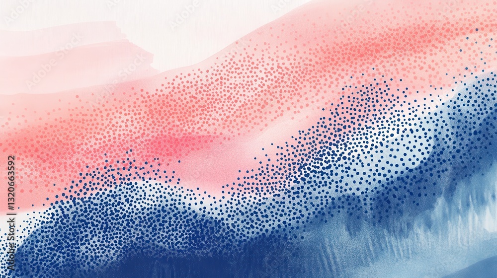 Aufkleber layered pencil strokes create a vibrant coral gradient with subtle blue elements in an artistic comp