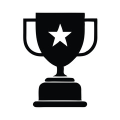 Simple Black Silhouette of a Trophy