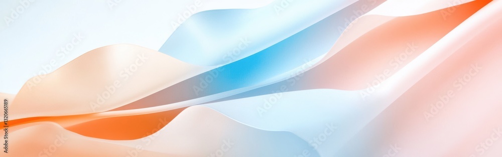 Poster Elegant pastel transitions from peach to blue create a serene and calming atmosphere perfect for modern design