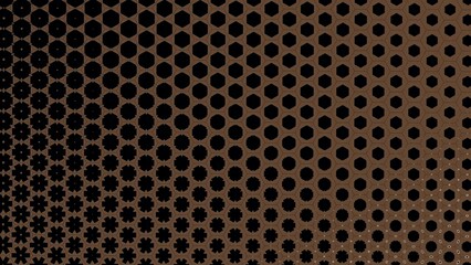 Abstract geometric background - Hexagonal mosaic with Brawn gradient background 4K
