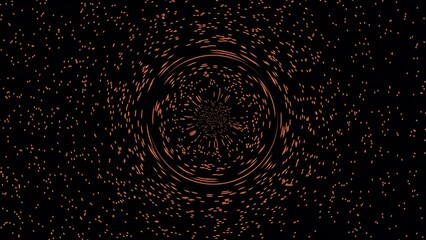 Stunning Cosmic Scene Featuring a Dark Black Hole Surrounded by a Brilliant Blue Accretion Disk and a Distant Planet Against a Starry Background