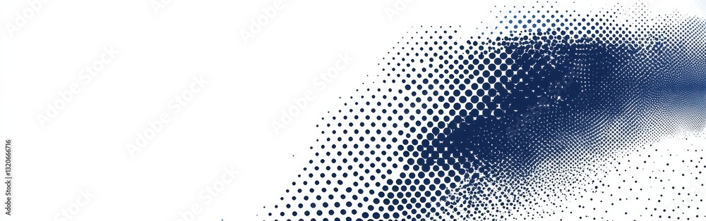 Fototapete bold halftone dots create a dynamic pattern in varying shades of navy blue on a light background