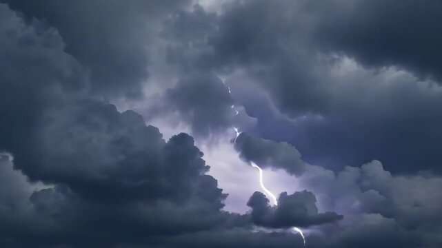 Moody Clouds Over Tropical Horizon: Timelapse of Dark Stormy Sky Before the Rain