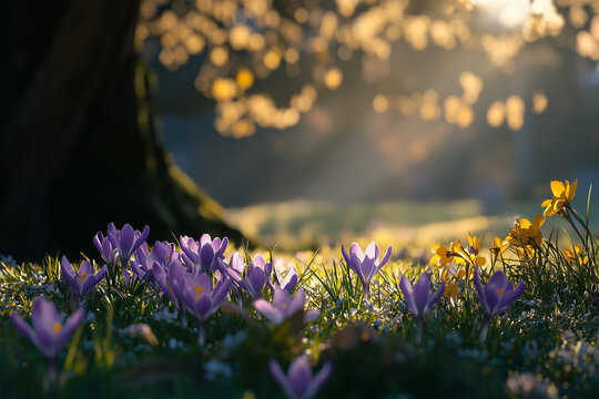 Corcus blossom in spring time