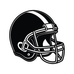 Fototapeta premium Sports protective helmet for football silhouette isolated on white background