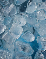 Ice: Detail of frozen ice with condensation forming on the surface.