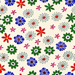 a vibrant and colorful pattern  of various flowers 
