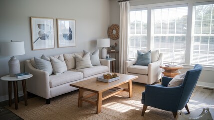 Bright and Airy Living Room with Coastal Decor