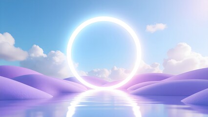 Dreamy halo of reflection on the water