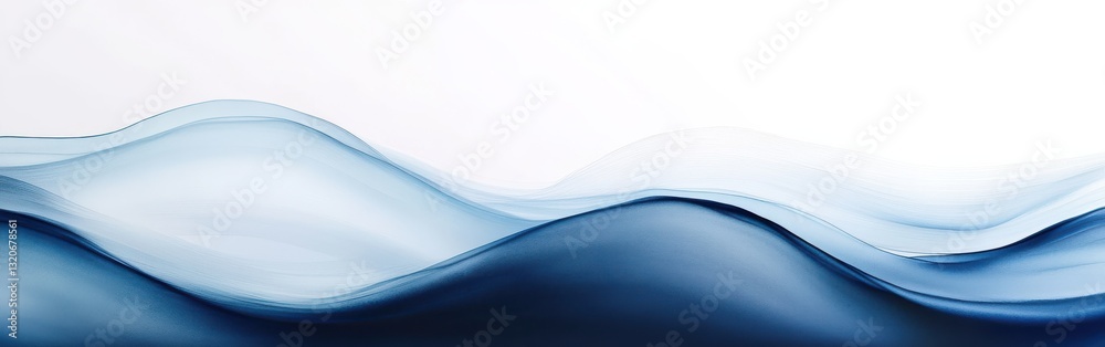 Aufkleber smooth watercolor transition from deep navy to soft blue tones creating a calming abstract landscape