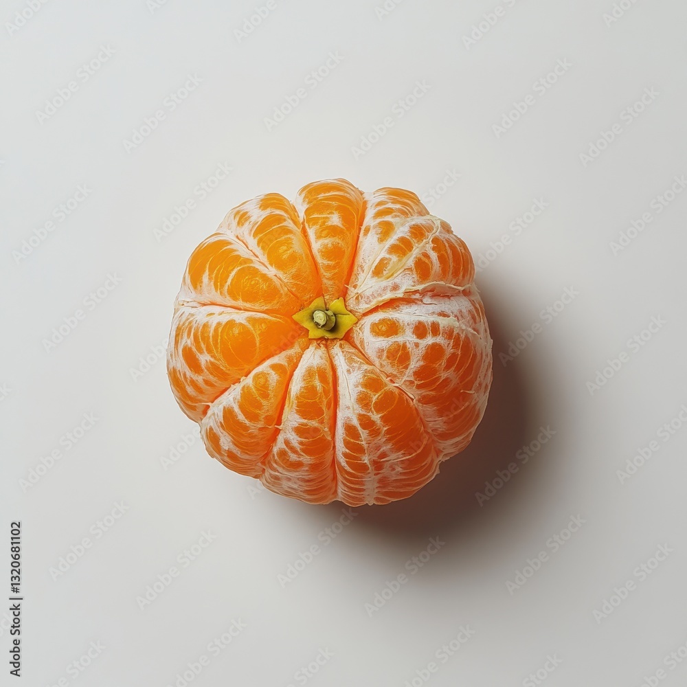 Poster fresh tangerine showcasing vibrant orange color on a simple light background for a seasonal display