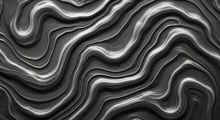 abstract wavy contour black and white background