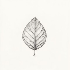 Detailed illustration of a single autumn leaf showcasing intricate vein patterns on a neutral background