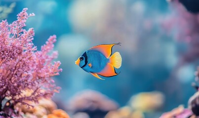 Underwater adventure colorful fish in coral reef environment
