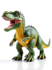 Fototapeta premium A realistic toy dinosaur, isolated on white background