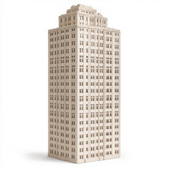 Tall beige skyscraper with a minimalist design