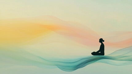 Serene meditation practice tranquil digital art & mindfulness