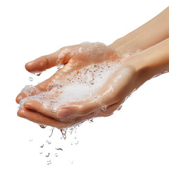 washing hands with soap