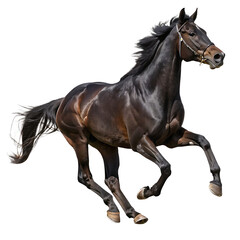 Racing horse isolated on transparent background