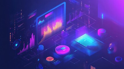 Innovative financial technology landscape showcasing data visualization and analytical tools for modern investment strategies