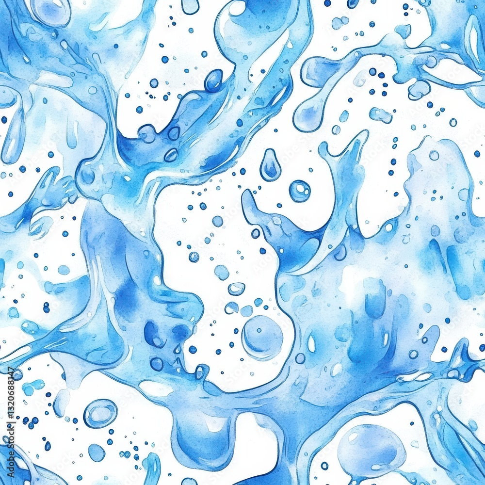 Aufkleber playful watercolor doodles of splashes and droplets create an energetic and dynamic illustration
