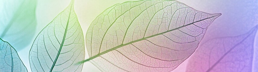 Obraz premium Delicate, translucent leaves, colorful background, nature, close up
