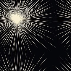 Obraz premium Seamless Pattern Minimalist Starburst Design with Thin Lines