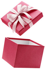 Red open gift box isolated