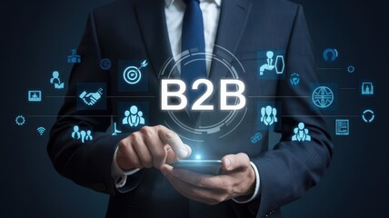 Fototapeta premium Business-to-Business (B2B) Marketing and Technology Concept