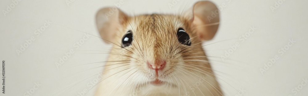 Aufkleber Close-up view of a kangaroo rat showcasing its expressive face and features in a controlled environment