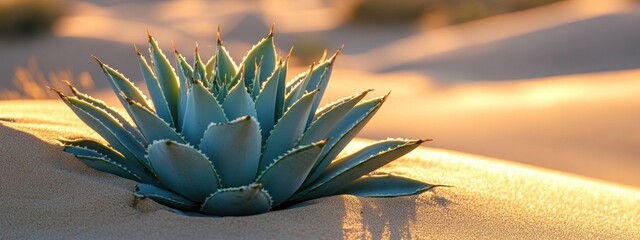 Desert agave in golden light