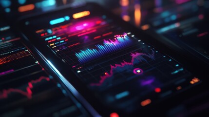 Dynamic mobile trading interfaces showcasing real-time market analysis and data visualization tools