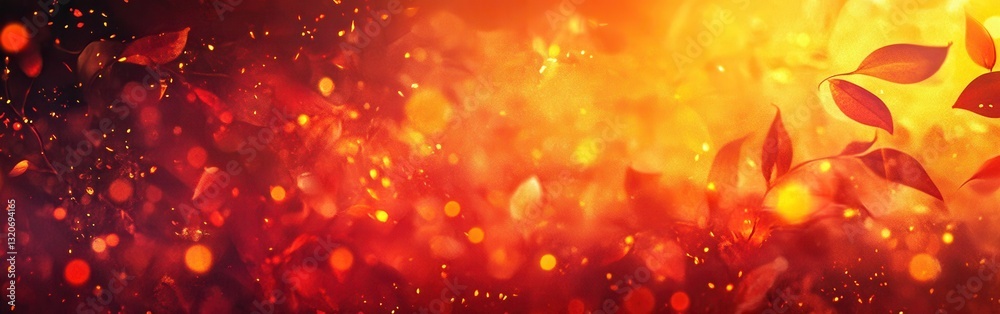 Aufkleber rich autumn colors blend seamlessly in a mesmerizing gradient background with vibrant leaves and war