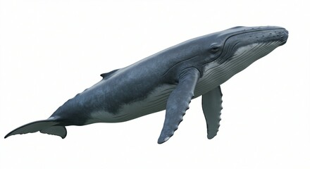 Fototapeta premium Humpback Whale: Graceful Oceanic Giant in Serene Pose