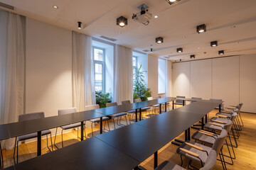 Interior of a meeting room in a hotel