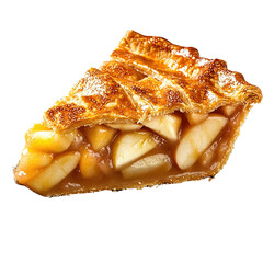 slice of apple pie with flaky crust, warm and inviting, perfect for dessert