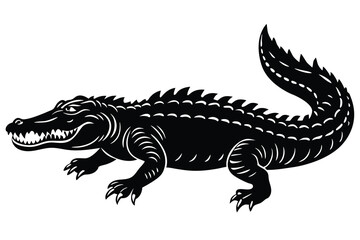 Obraz premium crocodile silhouette vector illustration