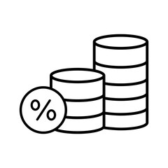 Tax line vector icon. Accounting illustration sign collection. Finance and interest symbol or logo.