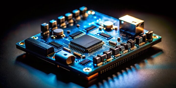 Arduino Uno Low Light Circuit Board Photography - Closeup Detail Shot