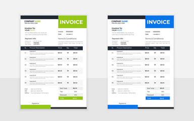 Minimal invoice layout for corporate billing and business payment processing with a simple, clean design for easy invoicing and smooth transactions in business operations	 