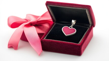 Red heart pendant in a gift box